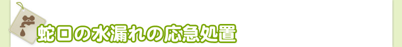 蛇口の水漏れの応急処置